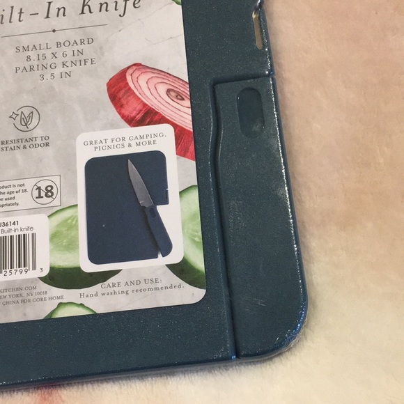 Core Cutting Bar Board with Built In Knife 18.5x6”, knife 3.5” NWT Navy Blue - Picture 4 of 16